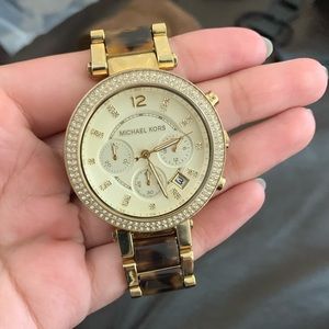 Micheal Kors Gold and Tortoise Shell Women’s Watch